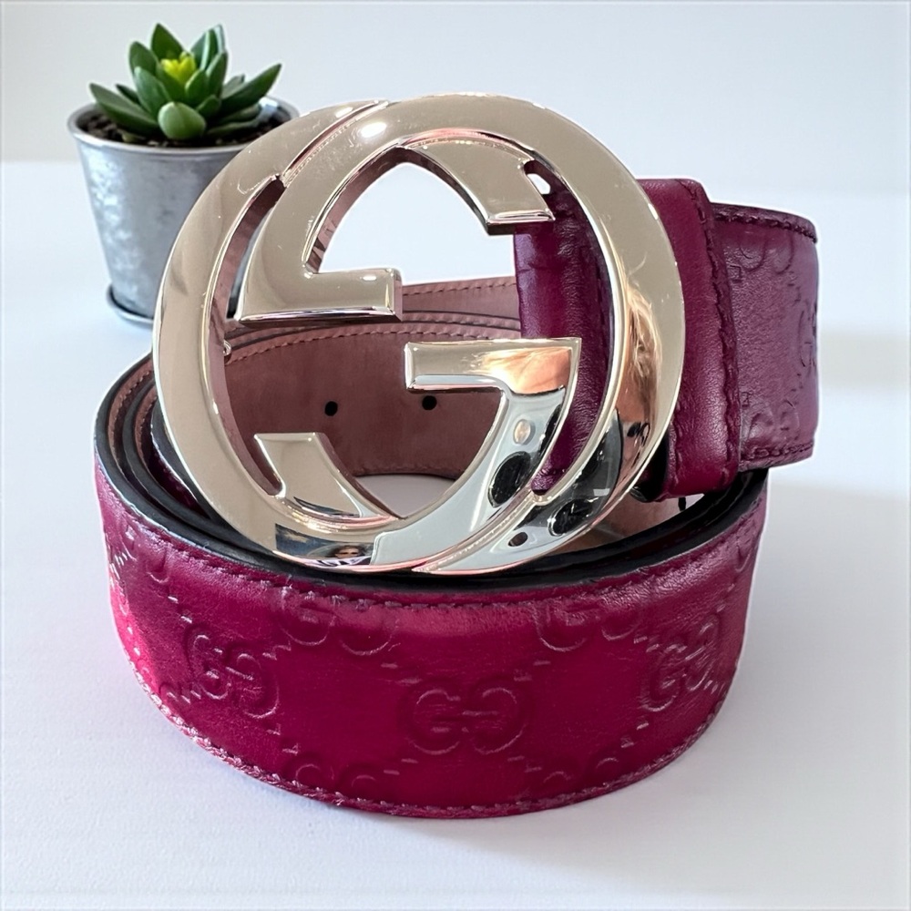 GUCCI 
Guccissima Signature Interlocking G Belt 90 36 - Picture 3 of 5